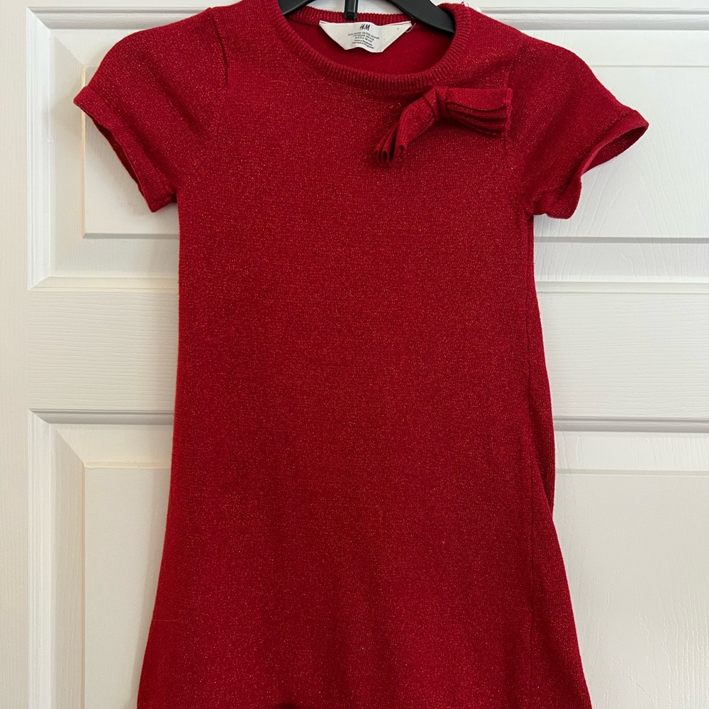 H&M Red sparkly Christmas Sweater dress